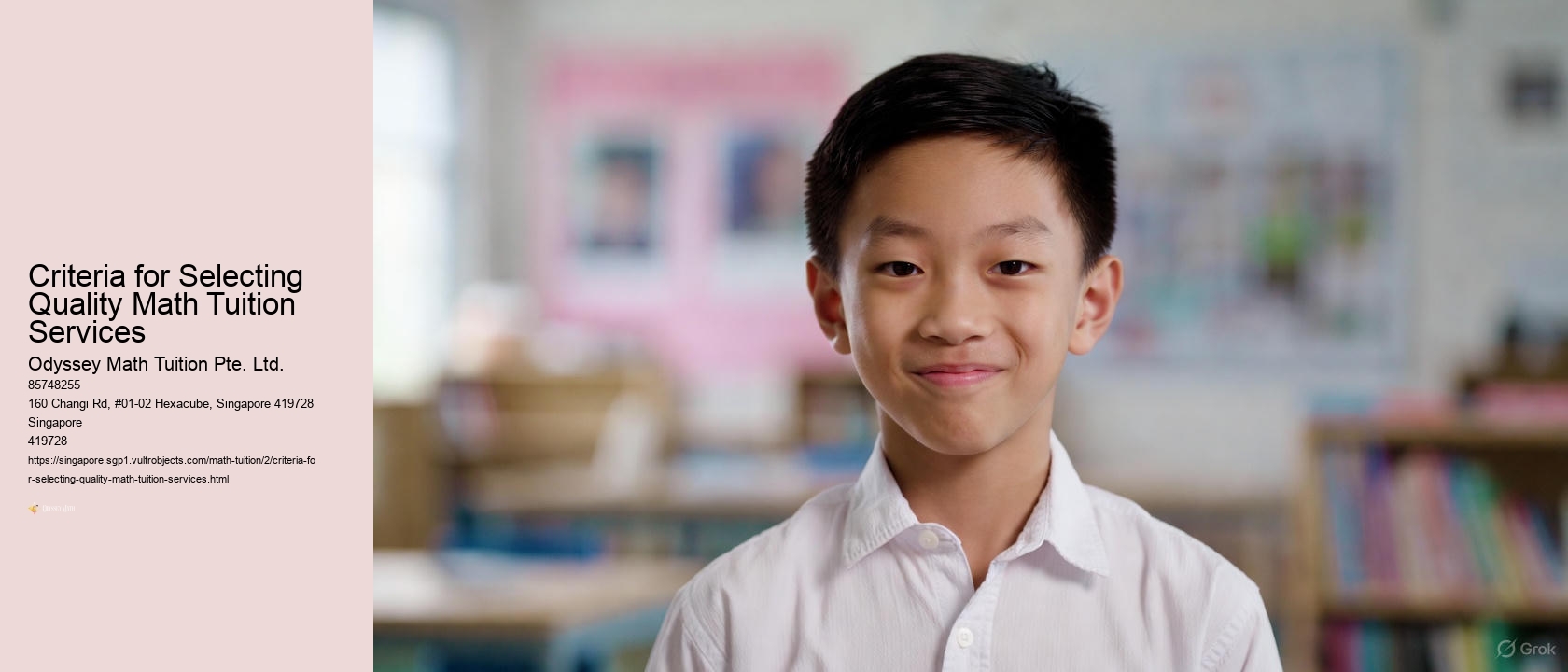 Criteria for Selecting Quality Math Tuition Services